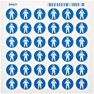 36 Brady 58565 Pressure Sensitive Right-To-Know Labels, 3/4 Full Protection Suit